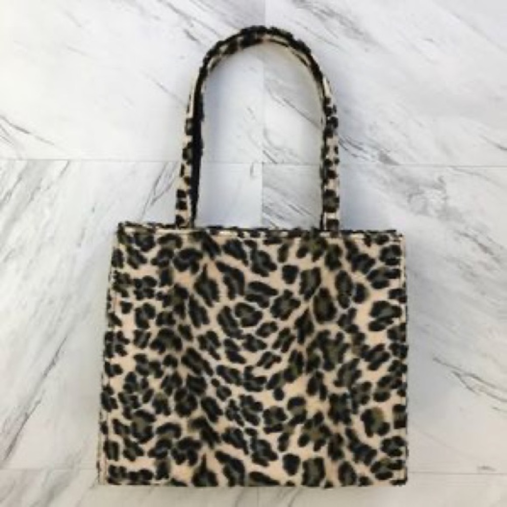 New In Package Vintage Spiegel Leopard Print Faux Fur Bag - Picture 3 of 3